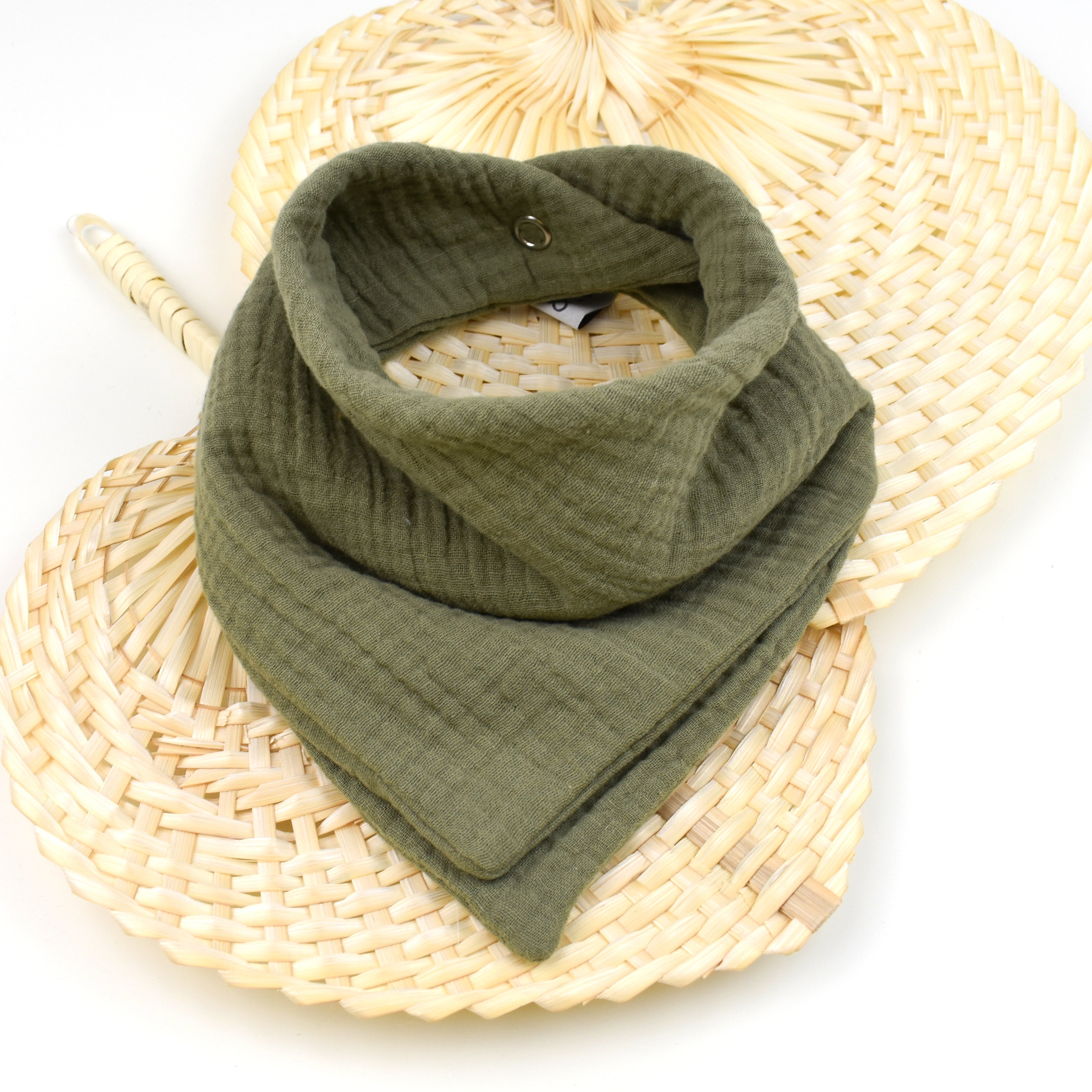 Musselin Halstuch Olivgrün