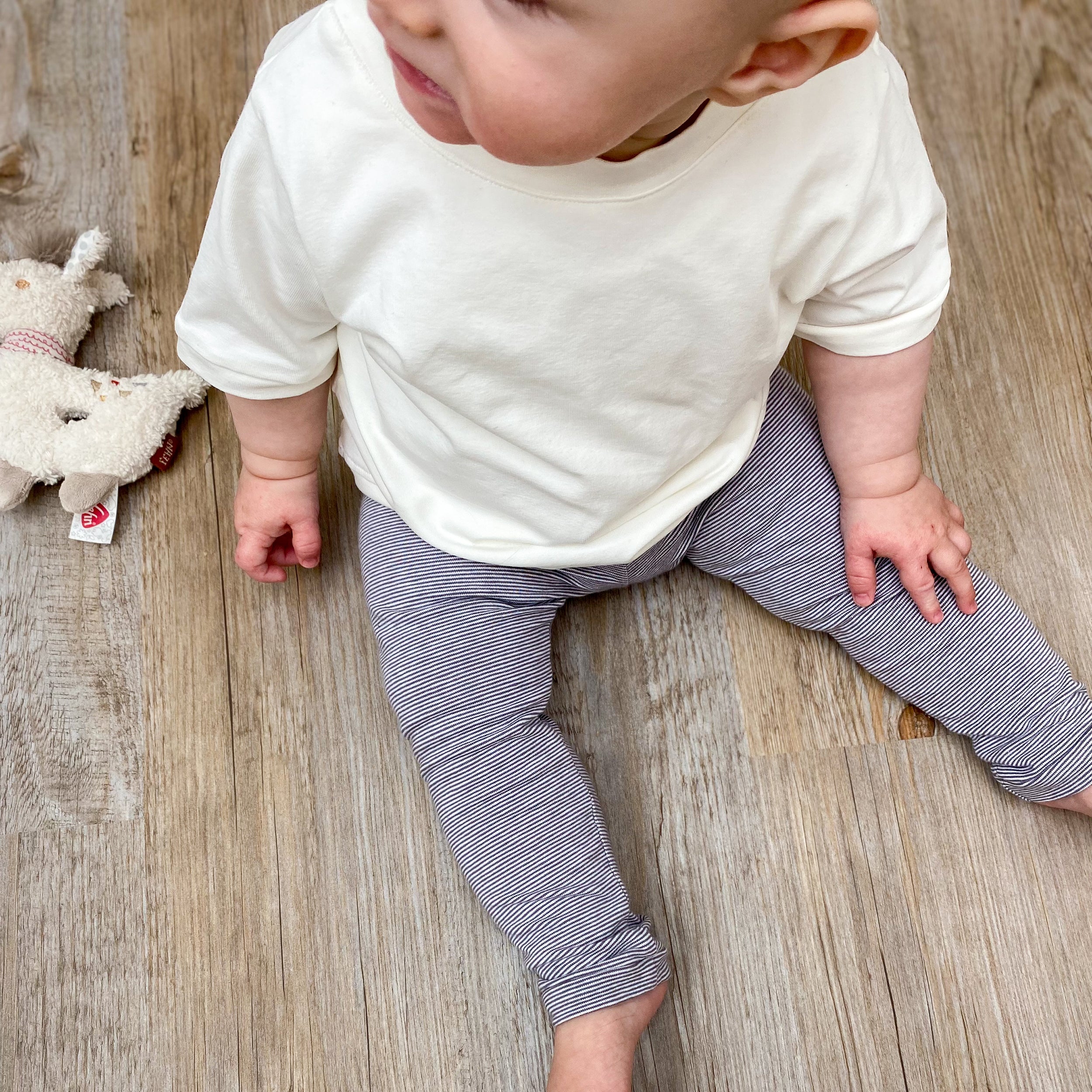 Leggings Streifen Hellgrau