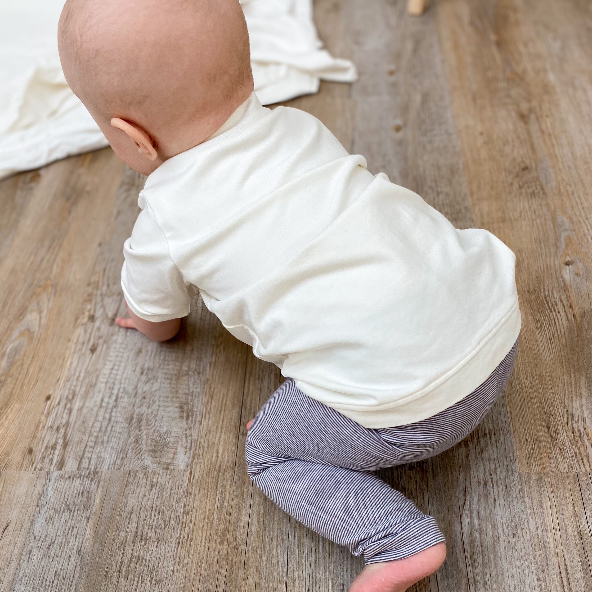 Leggings Streifen Hellgrau