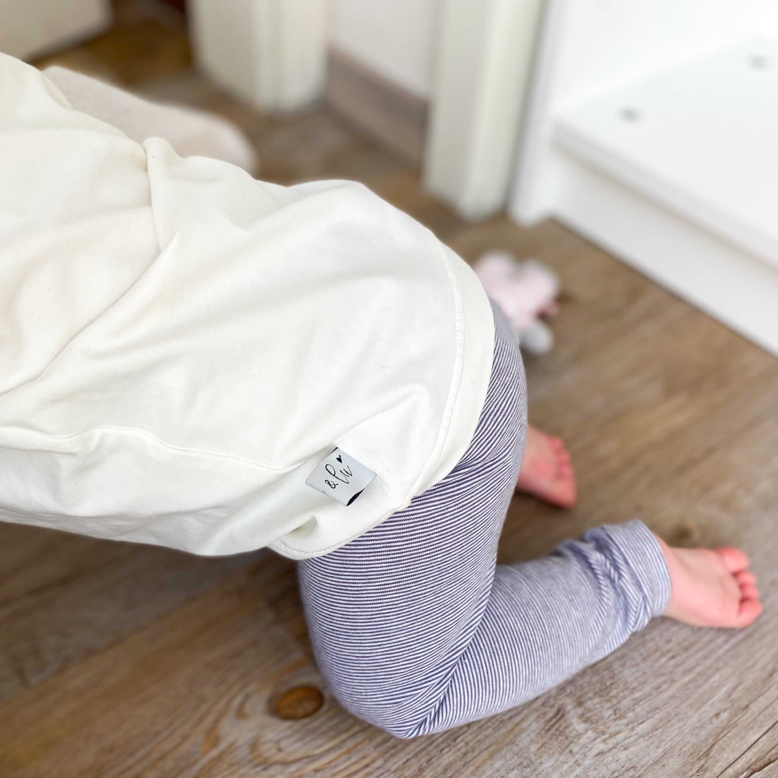 Leggings Streifen Hellgrau